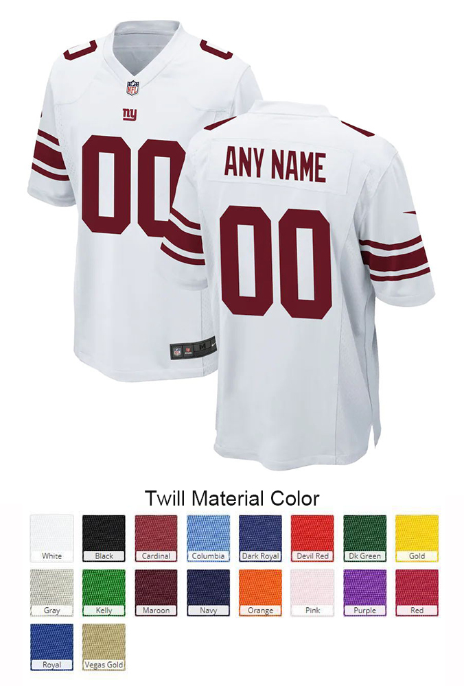 New York Giants Custom Letter and Number Kits For Game Jersey Material Twill